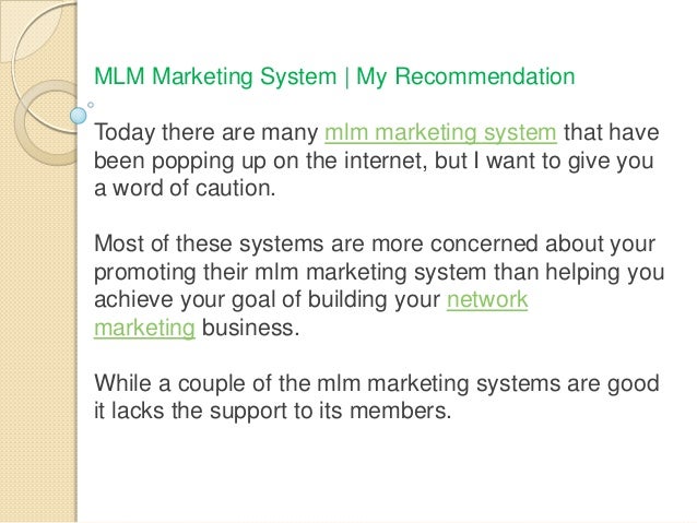 Proven MlM Marketing System Revealed
