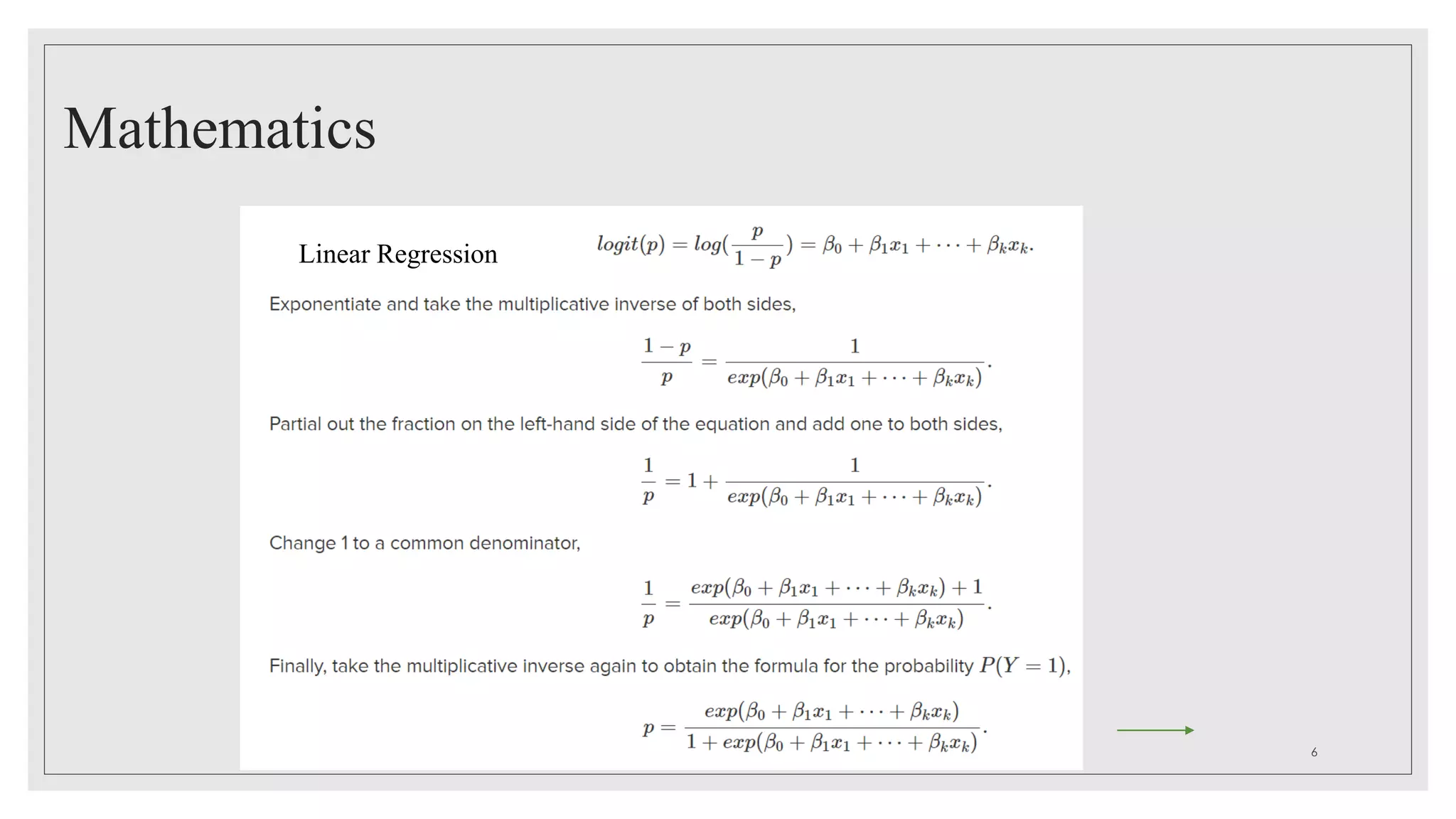 Mathematics
Linear Regression
6
 