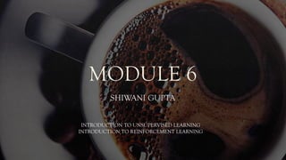 INTRODUCTION TO UNSUPERVISED LEARNING
INTRODUCTION TO REINFORCEMENT LEARNING
 