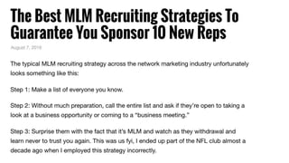 The Best Mlm Recruiting Strategies to Guarantee You Sponsor New Reps
