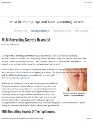 MLM Recruiting Secrets 