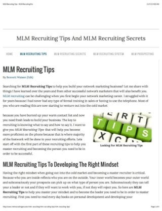 MLM Recruiting Tips To Sponsor More Reps.