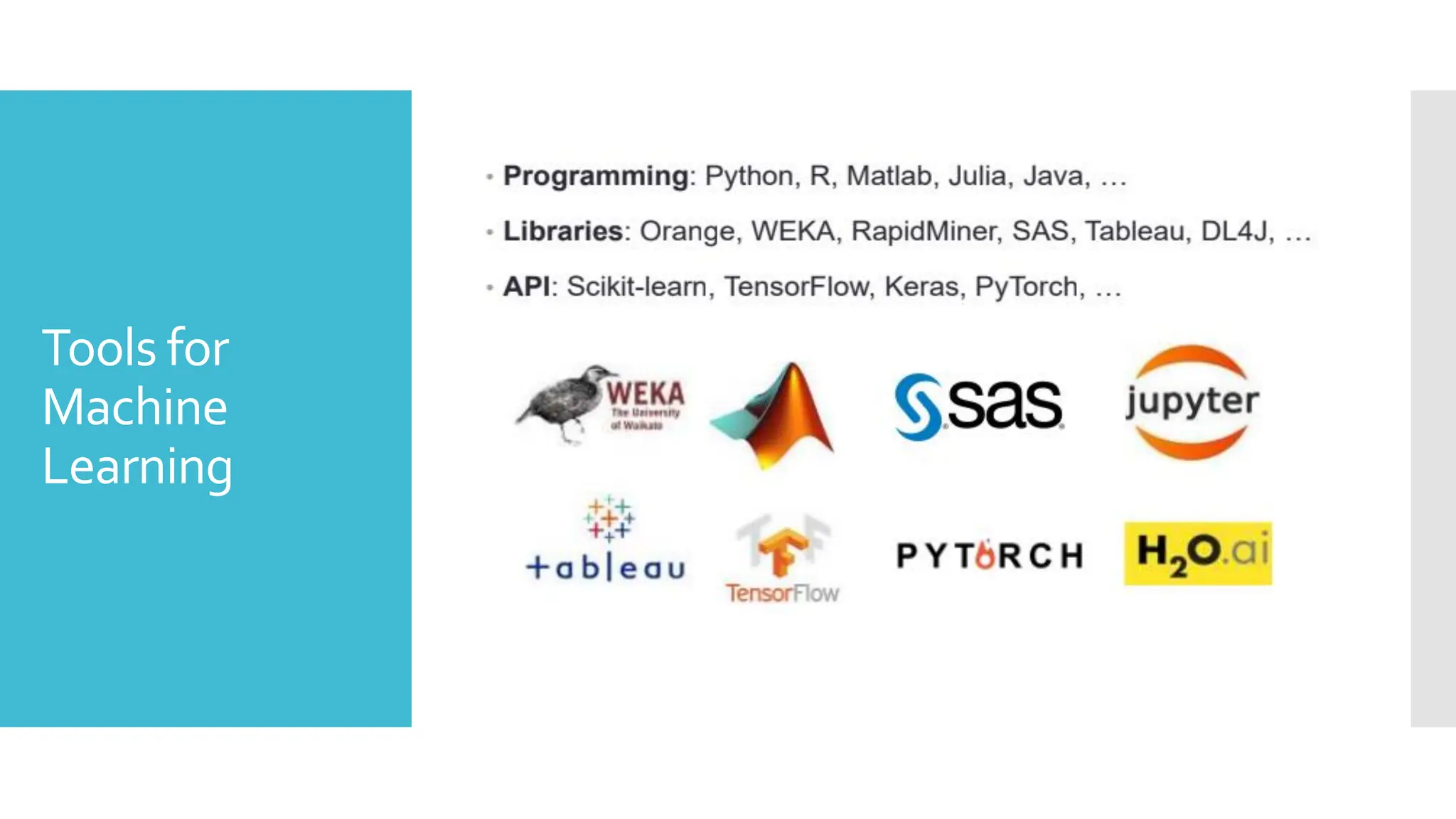 Tools for
Machine
Learning
 