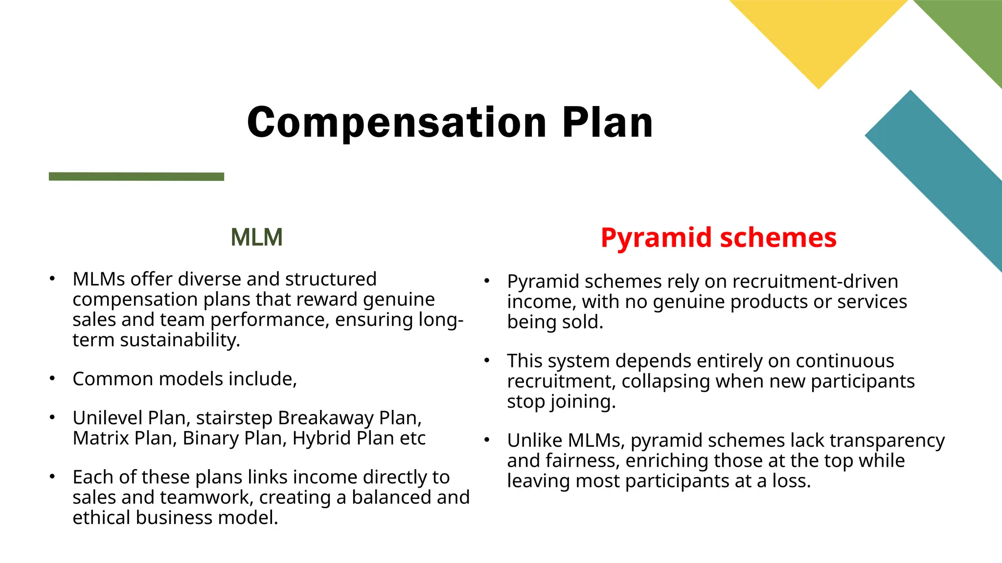 Comparing MLMs and Pyramid Schemes: What You Need to Know | PPTX
