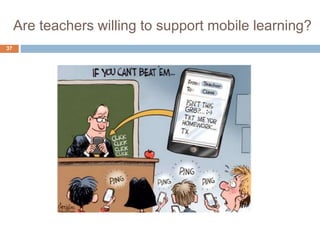 Are teachers willing to support mobile learning?
37
 