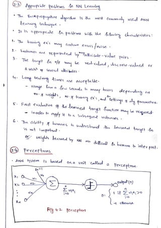 Machine Learning Notes Unit - 4 Artificial Neural Networks | PDF