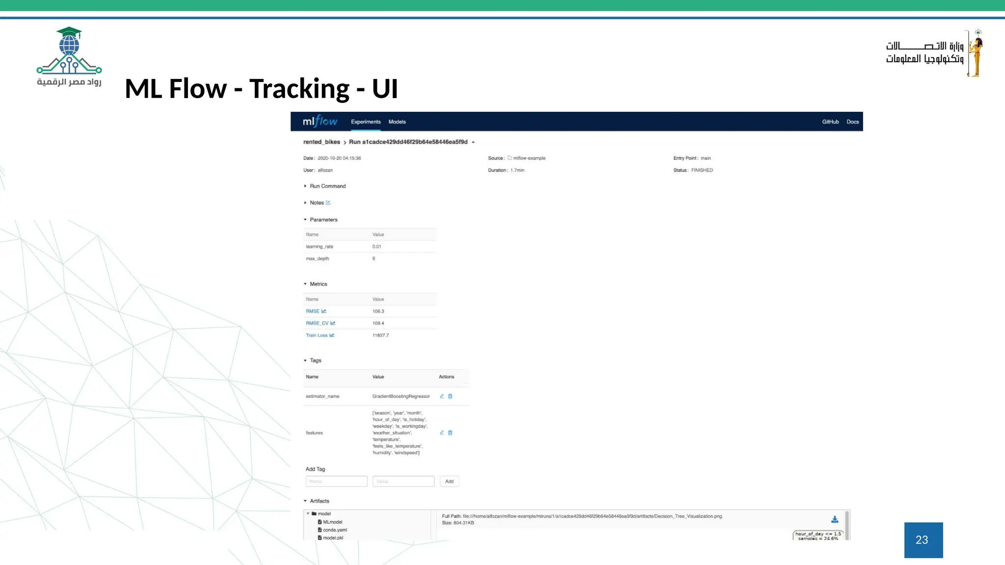 23
ML Flow - Tracking - UI
 