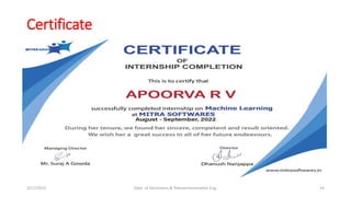 Certificate
3/17/2023 Dept. of Electronics & Telecommunication Eng. 14
 