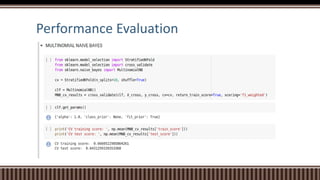 Performance Evaluation
 