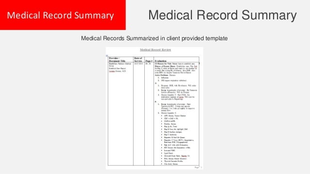 Medical Records Summary Template from image.slidesharecdn.com