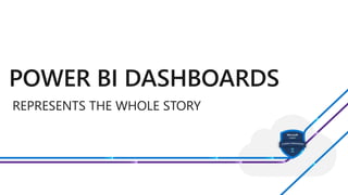 POWER BI DASHBOARDS
REPRESENTS THE WHOLE STORY
 