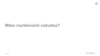 13
Miten markkinointi vaikuttaa?
 