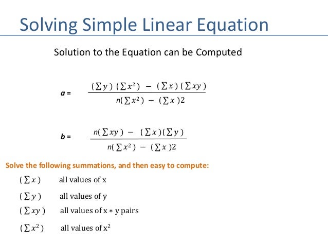 the simple linear regression equation
