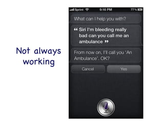 Self-driving car

Voice recognition 

…

h+ps://github.com/qingkaikong/20170628_ML_sklearn	
  
 