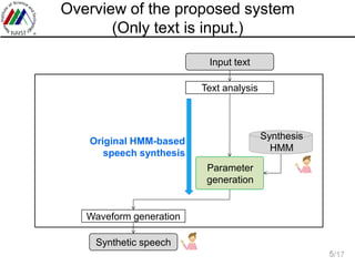 Prosody-Controllable HMM-Based Speech Synthesis Using Speech Input | PDF