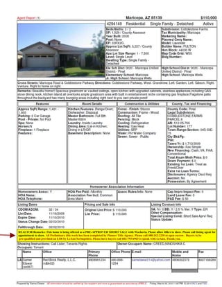 REALTOR Remarks: This home is being offered as a PRE-APPROVED SHORT SALE with Wachovia. Please allow 48hrs to show. Please call listing agent for
appointment to show. All Preliminary title work has been completed by Pioneer Title Agency. Please call 480-242-2230 to open escrow. Buyers to be
pre-qualified and provided an LSR by LeAnn Scrimpshire. Please have buyers call 602-793-6963 to speak with LeAnn. Thank you.
 