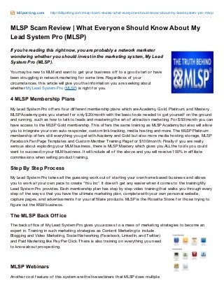 MLSP Scam Review | What Everyone Should Know About My Lead System Pro (MLSP)