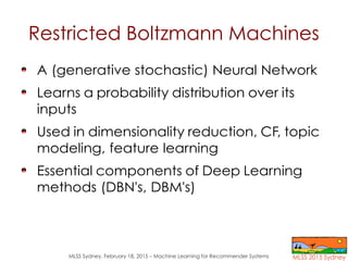 Machine Learning for Recommender Systems MLSS 2015 Sydney | PPT