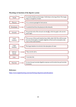 30
Physiology & functions of the digestive system
Reference:
https://www.topperlearning.com/neet/biology/digestion-and-absorption
 