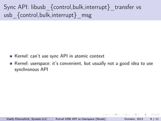 Vasily Khoruzhik - libusb vs linux kernel — сравнение userspace ...