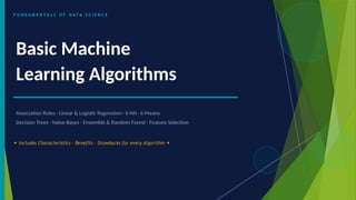 Machine Learning Algorithms and Training algo | PPTX