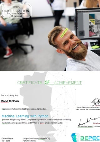 CERTIFICATION
Register.Master.
Goahead
BEPEC"s
Register.Master.Goahead
 