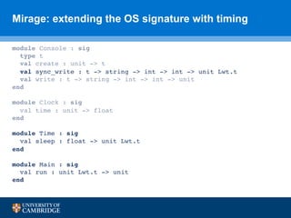 Mirage: extending the OS signature with timing 