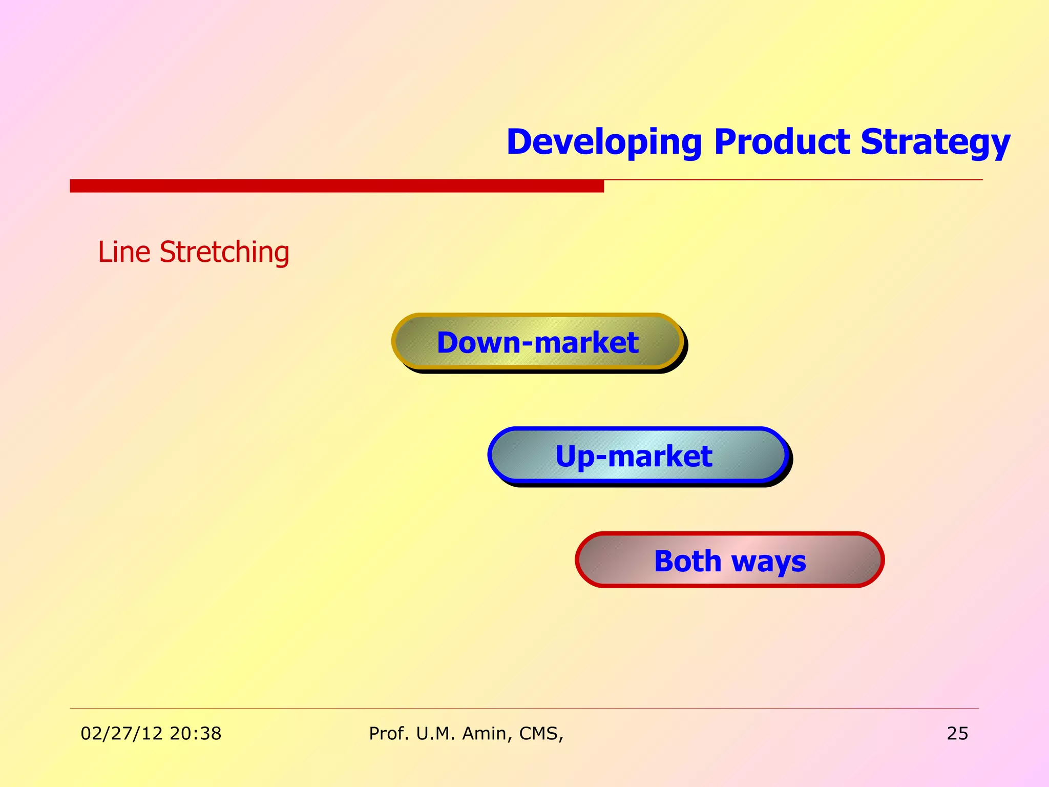Down-market Up-market  Both ways Line Stretching Developing Product Strategy  