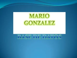 MARIO GONZALEZ BASE DE DATOS 