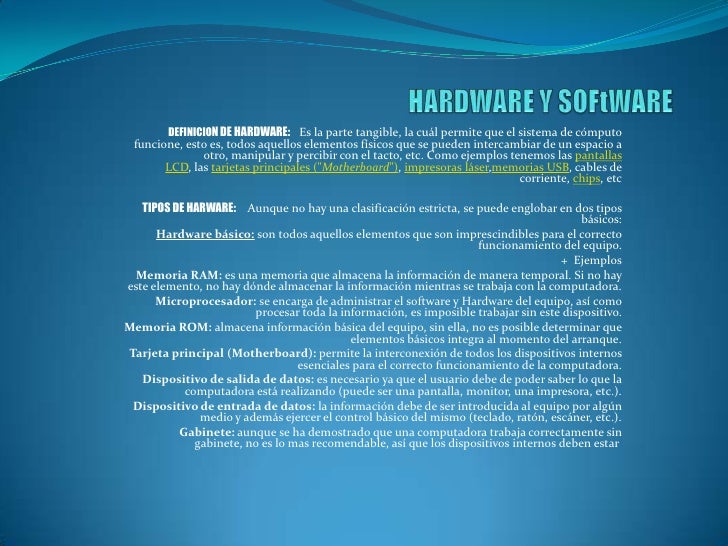 Software Y Hardware