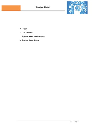 Simulasi Digital
135 | P a g e
d. Tugas
e. Tes Formatif
f. Lembar Kerja Peserta Didik
g. Lembar Kerja Siswa
 