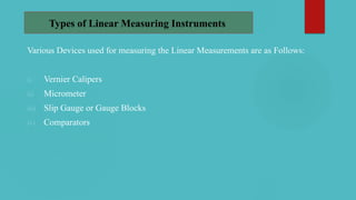 ME3592 - Metrology and Measurements - Unit - 2 - Lecture Notes | PPTX