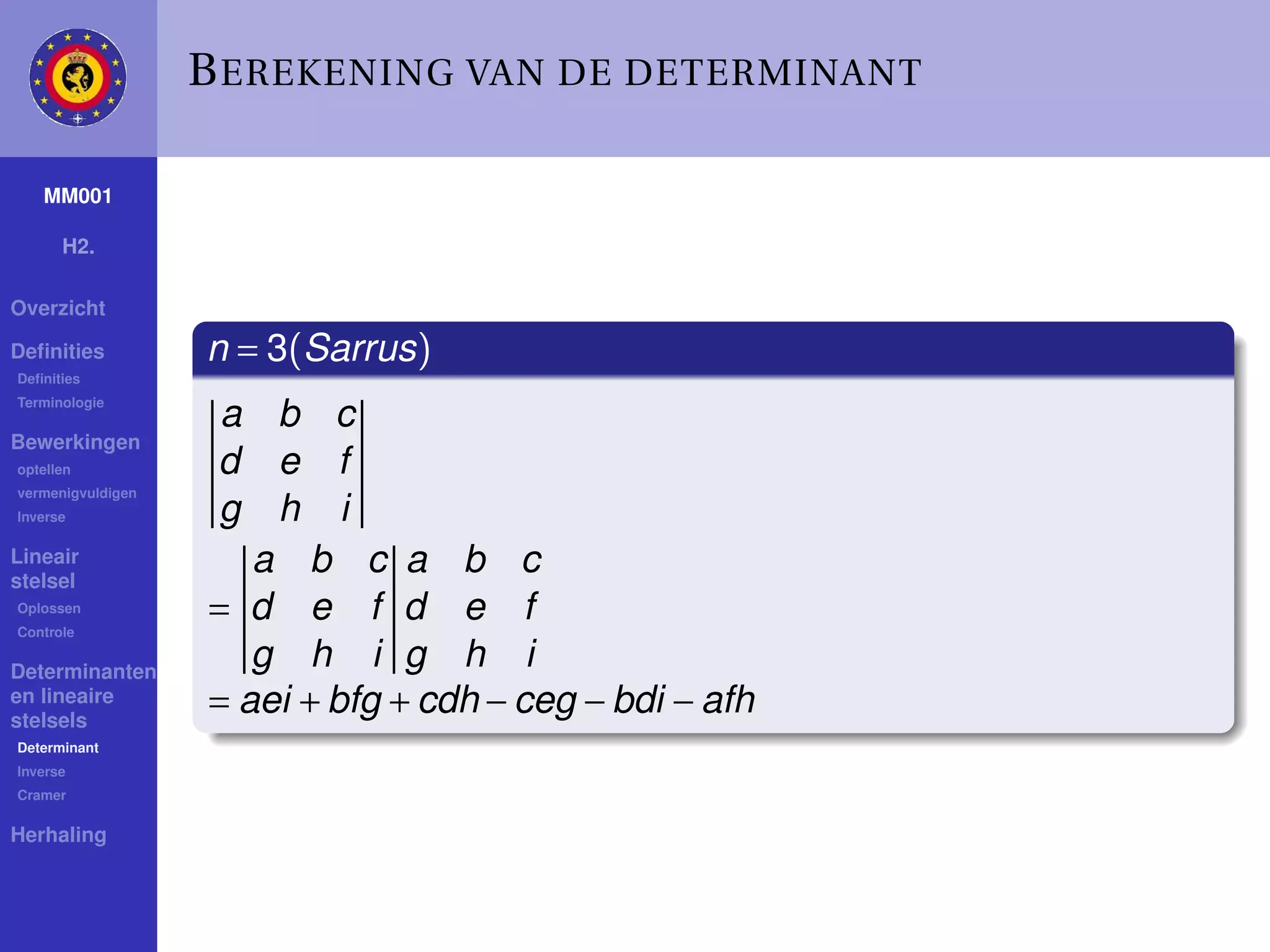 Math: matrices (Dutch) | PPT