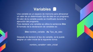 Controles y tipos de datos en Visual Basic | PDF