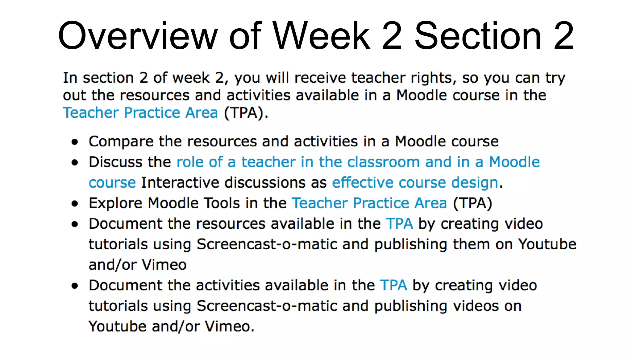 Overview of Week 2 Section 2
 