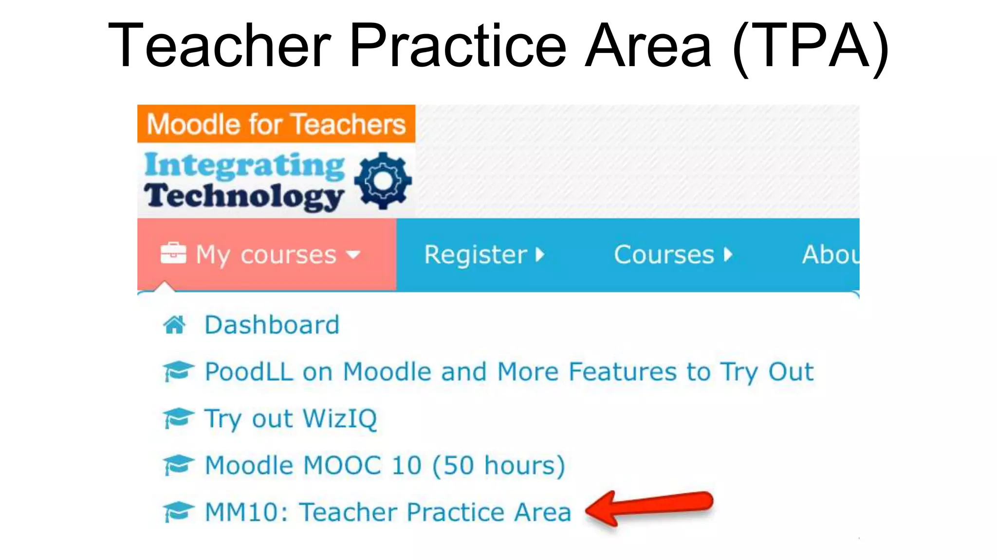 Teacher Practice Area (TPA)
 