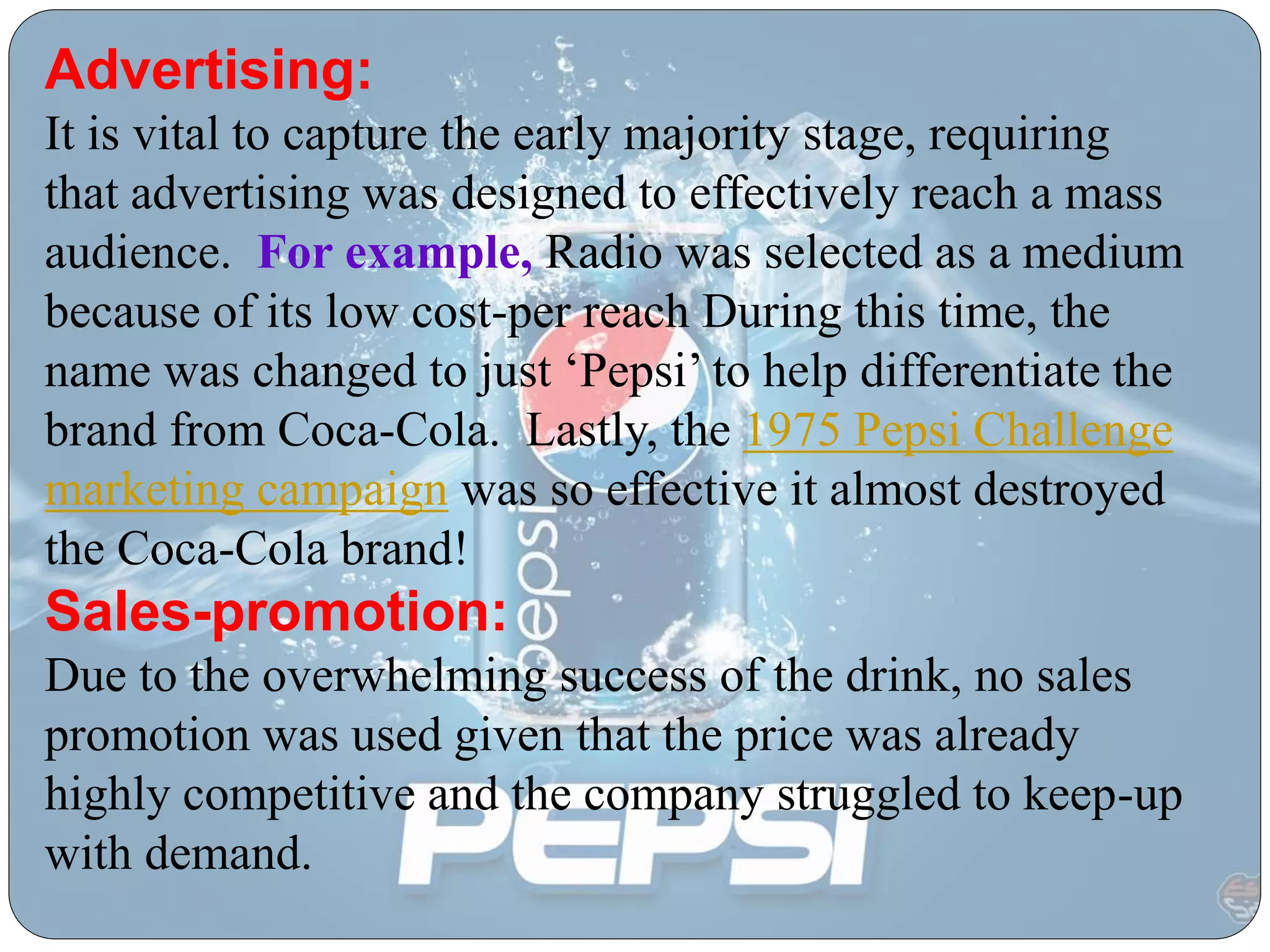Product Life Cycle Of Pepsi
