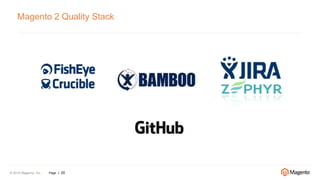 © 2016 Magento, Inc. Page | 20
Magento 2 Quality Stack
 