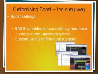 Moodle Moot IE/UK 2017 Creating a child theme for Boost | PDF