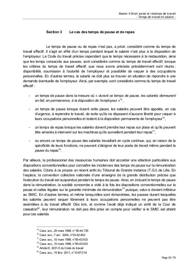 Temps De Travail Et Salaire