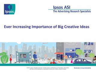 Ever Increasing Importance of Big Creative Ideas
 