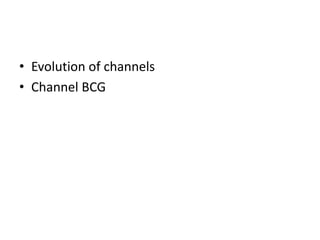 • Evolution of channels
• Channel BCG
 