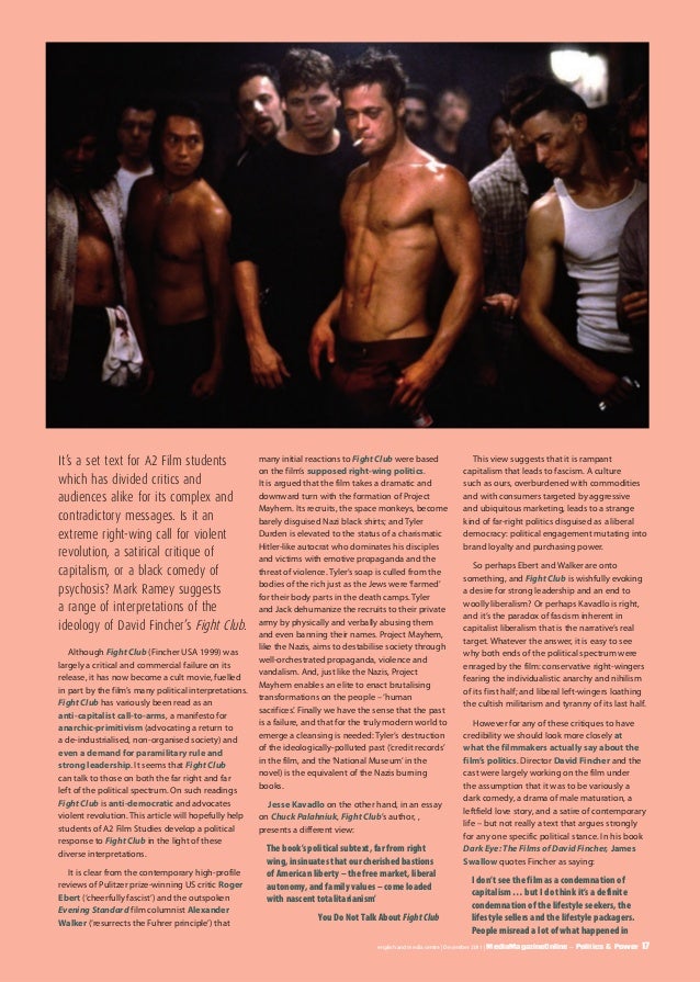 Critique Of Fight Club 1999 Critique Of Fight Club 1999