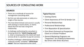 MM557- SOURCES OF CONSULTING WORK, PROPOSALS & THE CLIENT SELECTION ...