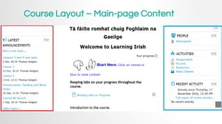Course Layout – Main-page Content
 