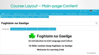 Course Layout – Main-page Content
 