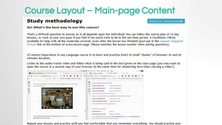 Course Layout – Main-page Content
 
