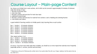 Course Layout – Main-page Content
 