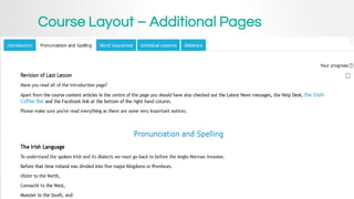 Course Layout – Additional Pages
 