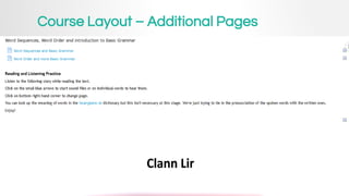 Course Layout – Additional Pages
 